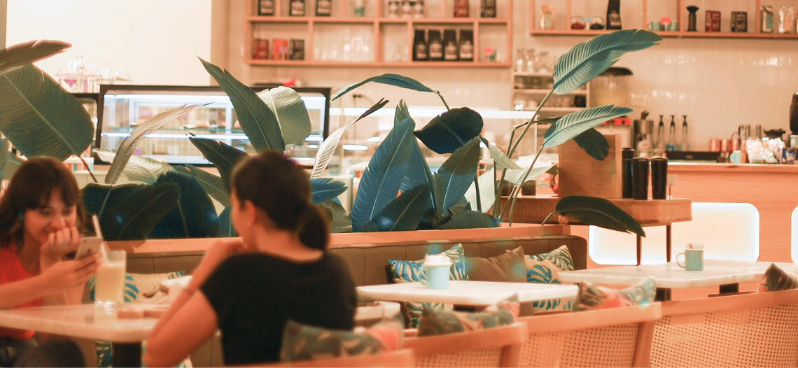 Guests waiting at a busy restaurant